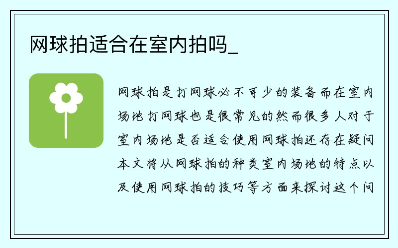 网球拍适合在室内拍吗_