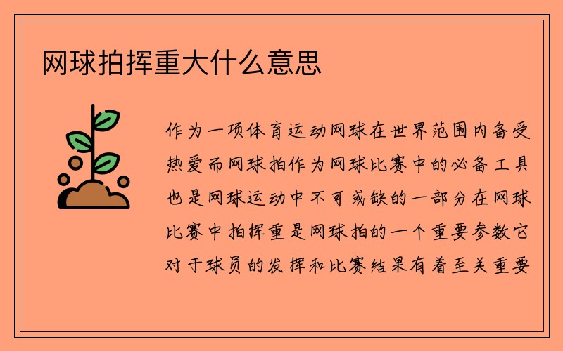 网球拍挥重大什么意思