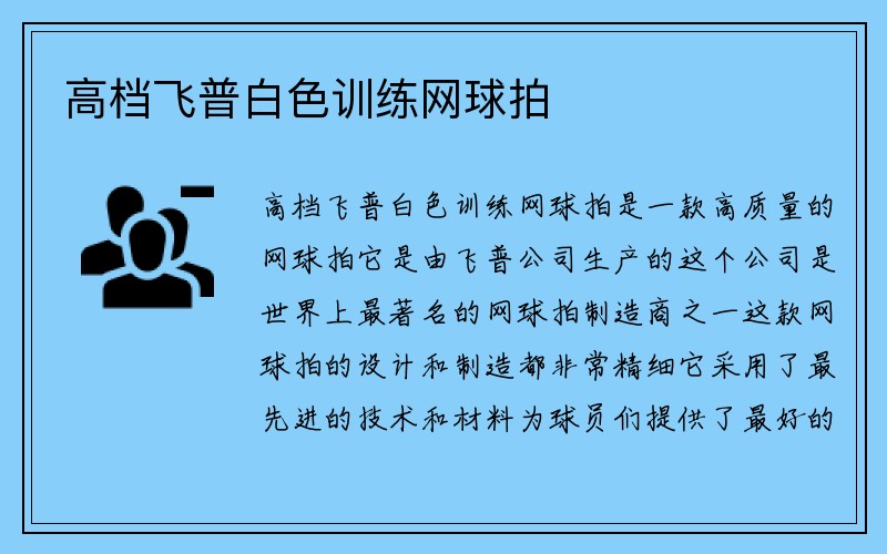 高档飞普白色训练网球拍